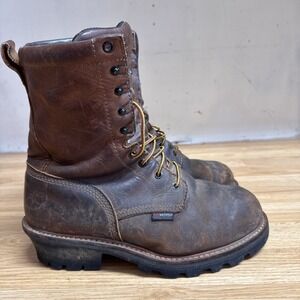 Red Wing LoggerMax 9" Waterproof Steel Toe Work Boots 4417 Mens Size 10 2E WIDE